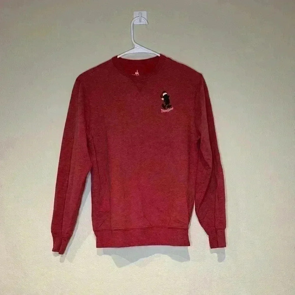 Disney Parks Walt Disney World Embroidered Mickey Pullover Sweatshirt Red S - Picture 1 of 3